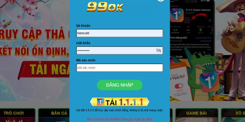 Đăng nhập 99OK: Thao tác đầu tiên trải nghiệm trò chơi hot 2 Truy cập đường link chính thức để đăng nhập 99OK an toàn